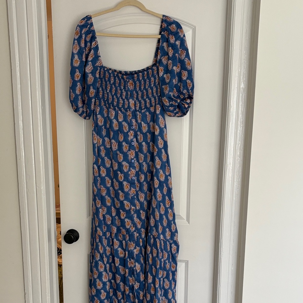 Emerson Fry Blue and Orange Long Sleeve Dress